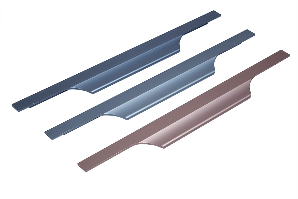 customized length aluminum profile handle for kitchen cabinet shiny royalblue ast-9004